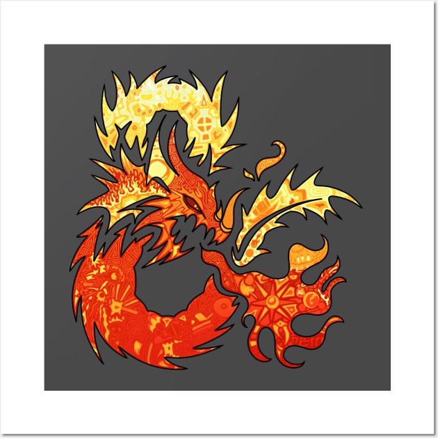 Fire Dragon Wall Art by paintchips